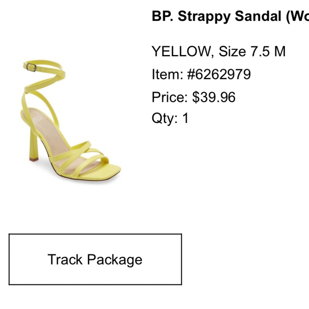 BP strappy neon yellow heel sandals